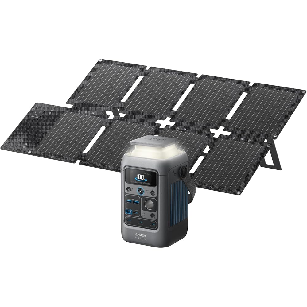 Anker SOLIX C300 DC Power Bank Station and 60W Solar Panel,