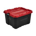 Husky27 Gal. Pro Grip Storage Tote in Black with Red Lid (999-27G-HUSKY)