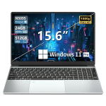 KUU 15.6" Laptop, Intel Celeron, 24GB RAM, 512GB SSD, FHD 1080p, Windows 11