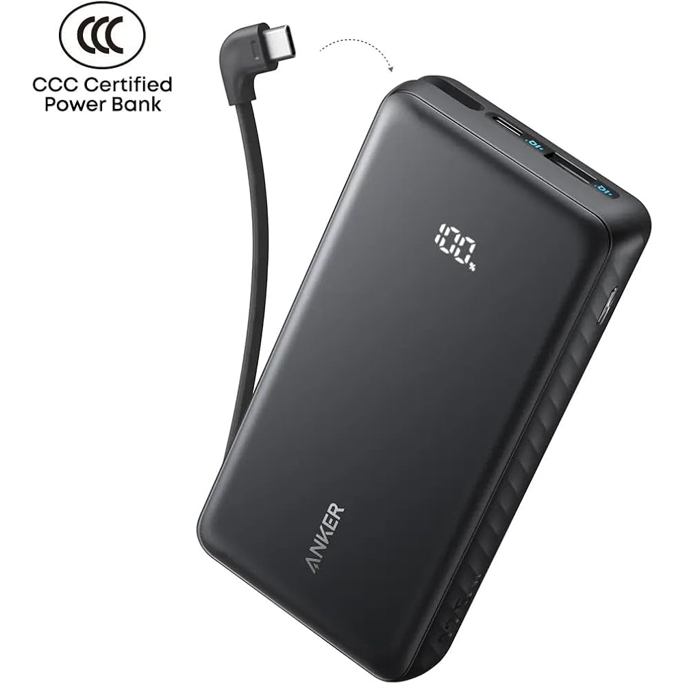 Anker - Power Bank 10K, 22.5W, Built-In USB-C Cable - Image 4