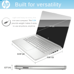 HP 14" Laptop, Intel Quad-Core, 16GB RAM, 128GB Storage, HD Display, Win11 Home, Silver