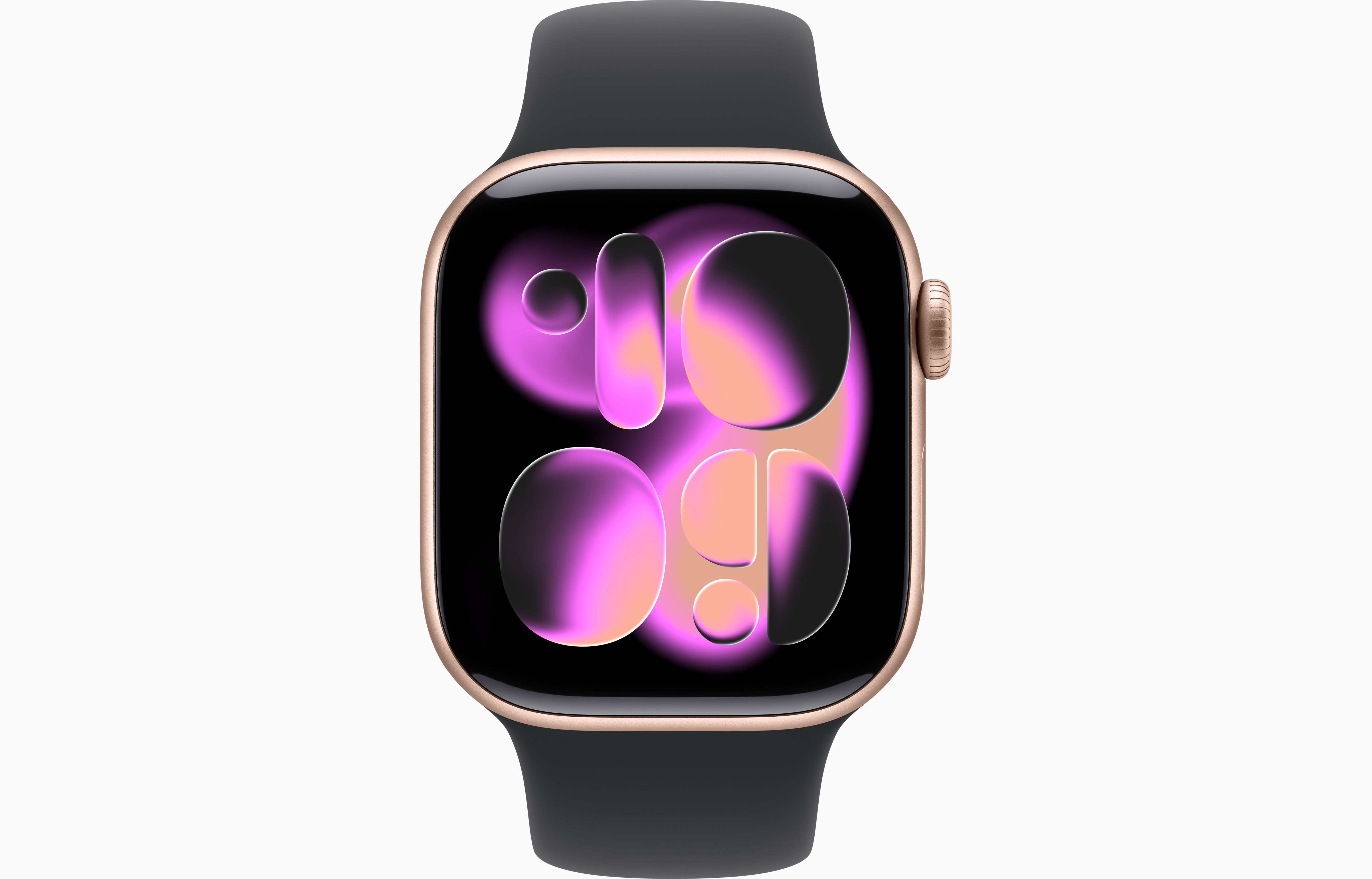Apple Watch Series 11 Aluminum GPS – Rose Gold (Black Sport Band) - Image 2
