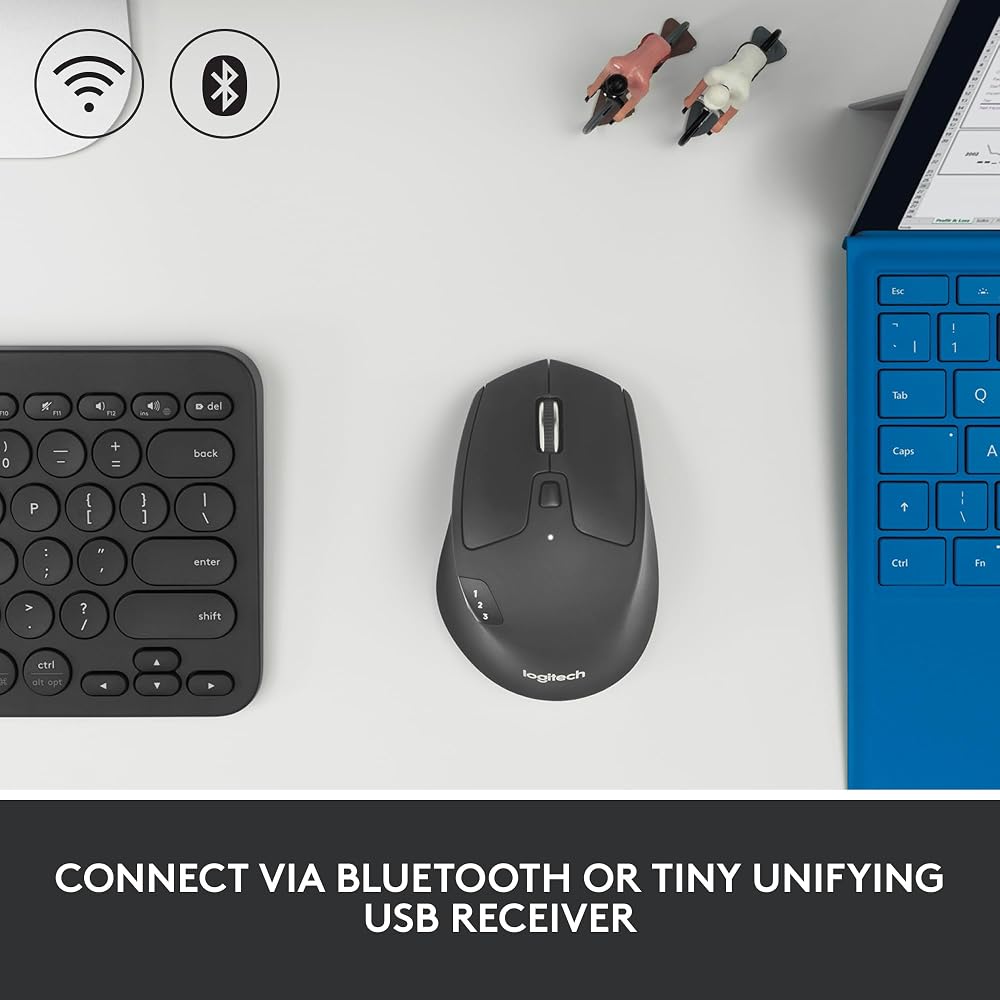 Logitech M720 Triathalon Full Size Multi-Device Wireless Mouse - Image 4
