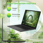 Auusda 14.1" Laptop, 8GB RAM, 256GB SSD, 2160x1440, Backlit KB, Fingerprint, Webcam Switch