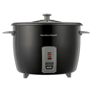 Black - Hamilton Beach Rice Cooker and Food Steamer, 30 Cups Cooked (15 Uncooked), Steam Basket