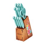 Teal - The Pioneer Woman Breezy Blossoms 11-Piece Stainless Steel Knife Block Set