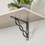 Everbilt Shelf Bracket 6.5 in. x 9 in. Black Triple Scroll (27792PKLHD-2)