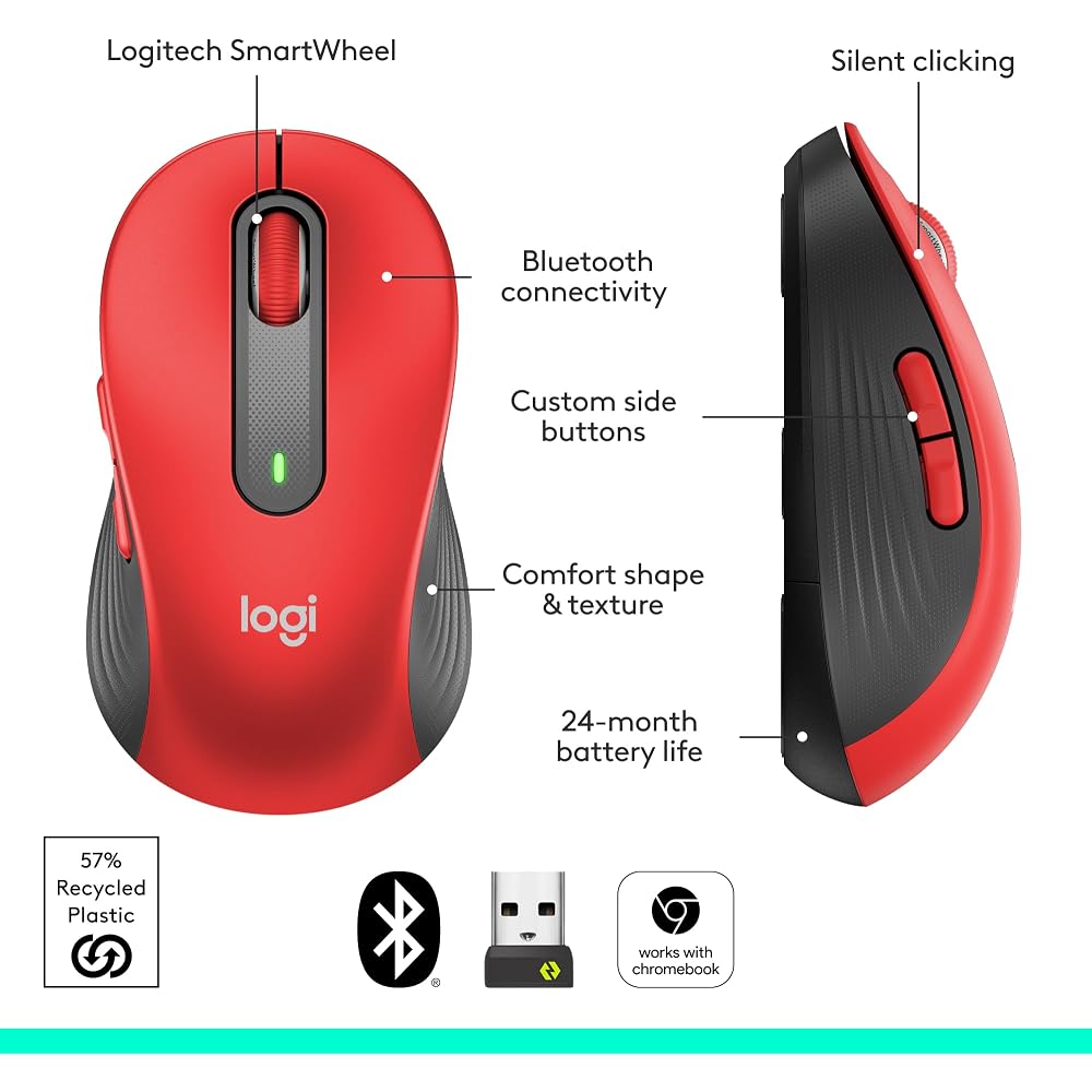 Logitech Signature M650 L Full Size Wireless Mouse - Image 7