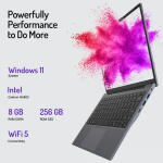 Daysky 14" Laptop, Intel Celeron 5805, 8GB RAM, 256GB SSD, 1920x1200 FHD, Wi-Fi, Bluetooth, Cam, Win 11