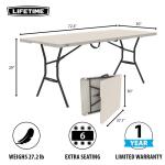Lifetime 6 ft. Fold-in-Half Table: Almond (80454)