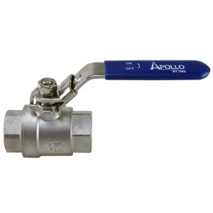 Apollo 3/4 in. x 3/4 in. Stainless Steel FNPT x FNPT 2-3/4 in. L Full-Port Ball Valve with Latch Lock Lever (96F10427)