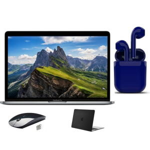 Restored Apple MacBook Pro 15.4", Core i7, 16GB RAM, 256GB SSD, Bundle with Airbuds, Case, Mouse