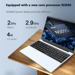 KUU 15.6" Laptop, Intel Celeron N5095, 16GB RAM, 512GB SSD, FHD, Backlit Keyboard, Silver