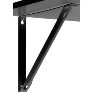 Everbilt 10.24 in. L Matte Black Steel Shelving Decorative Bracket (EH-WSTHDUS-510)