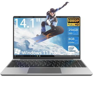 TEMLICOLO 14.1" Laptop, Celeron, 8GB RAM, 256GB SSD, 1080p, 1TB Expansion, Win11 Pro