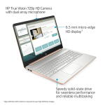 HP 15.6" (Athlon N3050, 4GB RAM, 128GB SSD), Win 10 S, Rose Gold + Mouse & Sleeve (15-ef1073wm)
