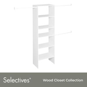 ClosetMaidSelectives 60 in. W - 120 in. W White Reach-In Tower Wall Mount 6-Shelf Wood Closet System (5702900)