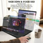 Restored SANPTENT 16" Laptop, Intel Celeron N95, 16GB RAM, 512GB SSD, Win 11 Pro