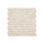 Jeffrey Court Serenity Marfil 11.125 in. x 11.875 in. Elongated Hex Matte White/Beige Glass Mosaic Wall/Floor Tile(0.917 Sq. Ft./Each) (13158)