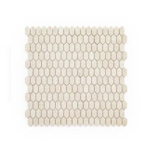 Jeffrey Court Serenity Marfil 11.125 in. x 11.875 in. Elongated Hex Matte White/Beige Glass Mosaic Wall/Floor Tile(0.917 Sq. Ft./Each) (13158)