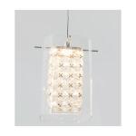 Artika Crystal Cube 5.5-Watt 1 Light Chrome Modern Integrated LED Mini Pendant Light Fixture for Kitchen Island