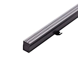 NDS 2-1/4 in. x 6 ft. Slim Channel Drain Kit Gray Grates, End Caps, Outlets, Coupling and Anchor Clips (9206GKITRTL)