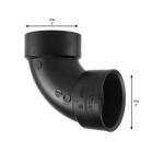 Charlotte Pipe 2 in. x 2 in. Acrylonitrile Butadiene Styrene (ABS) DWV 90-Degree Hub x Hub Elbow Fitting (ABS003000800HD)