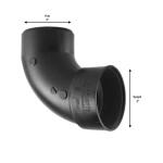 Charlotte Pipe 2 in. ABS DWV 90-Degree Hub x Spigot Street Elbow Fitting (ABS003020800HD)
