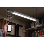 Commercial Electric 42 in. Workbench Garage Integrated LED Shop Light Bluetooth Speakers 3600 Lumens Black Brushed Nickel (55703191)