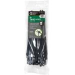 Commercial Electric 8in Twist and Cut UL Listed UV Resistant Cable Zip Ties 100 Pack UV (Black) (GTSC-200STUV (100))