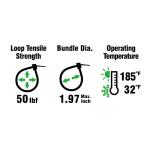 Commercial Electric 8in Twist and Cut UL Listed UV Resistant Cable Zip Ties 100 Pack UV (Black) (GTSC-200STUV (100))