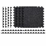 Norsk Black with Blue White Flecks 20.5 in. x 20.5 in. x 0.47 in. Rubber-Tec Reversible Gym Flooring (12 sq. ft.) (4-Pack) (32102RTBW)