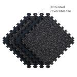 Norsk Black with Blue White Flecks 20.5 in. x 20.5 in. x 0.47 in. Rubber-Tec Reversible Gym Flooring (12 sq. ft.) (4-Pack) (32102RTBW)