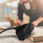 HDX 2 ft. 14/3 Medium Duty Indoor/Outdoor Adaptor Cord with Multiple Outlet Triple Tap End, Black (HWHD1432F)