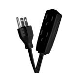 HDX 8ft. 16/3 Light Duty Indoor Multi-Outlet Extension Cord with Banana Tap, Black (SPT2163008BLBA)