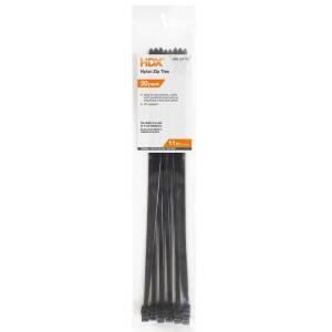 HDX 11 in. UV Resist Zip Ties, Black (20-Pack) - FT-280STUV(20)