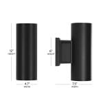 Home Decorators Collection Turrill 13.39 in. Matte Black Cylinder Outdoor Wall Light Sconce (80706)
