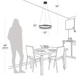 Home Decorators Collection Kipling 35-Watt Black Modern Integrated LED Pendant Light with Frosted Acrylic Shade (22826-002)
