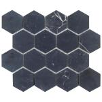 Jeffrey Court Midnight Hex Black 10.875 in. x 9.5 in. Honed Marble Wall and Floor Mosaic Tile (0.717 sq. ft./Each) (95878)