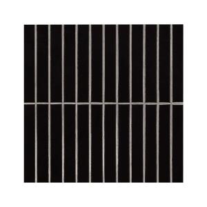 MSI Black Matte Stacked 12 in. x 12 in. Porcelain Mesh-Mounted Mosaic Wall Tile (0.94 sq. ft. / Each) (RETNERO-1X6STM)