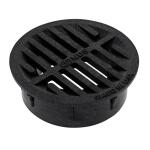 NDS 3 in. - 4 in. Plastic Round Drainage Grate in Black (11U)