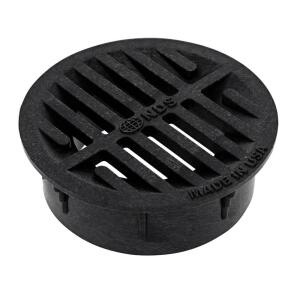 NDS 3 in. - 4 in. Plastic Round Drainage Grate in Black (11U)