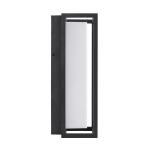 Abbey 14 in. Modern 1-Light Sand Black LED Hardwired Outdoor Wall Lantern Sconce with Acrylic White Shade (1-Pack) (23758)