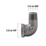 Southland 1/2 in. Black Malleable Iron 90 Degree FPT x MPT Street Elbow Fitting (520-303HN)