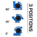 B-Air 1/4 HP Air Mover Blower Fan for Water Damage Restoration Carpet Dryer Floor Home and Plumbing Use in Blue(BA-VP-25-BL)