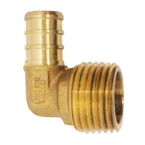 Apollo 1/2 in. Brass PEX-B Barb x 1/2 in. Male Pipe Thread Adapter 90-Degree Elbow (APXME12)
