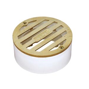 NDS 3 in. Brass Round Drainage Grate with PVC Collar (909B)