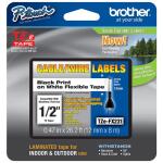 Brother .5 in. x 26-1/5 ft. Electrical Tape Black on White Cable/Wire (TZe-FX231SP)