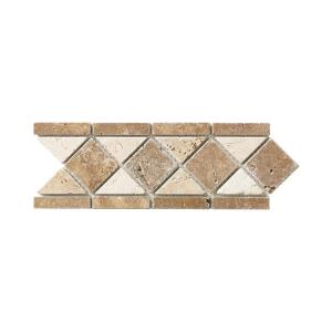 Jeffrey Court Tumbled Noce Listello 4 in. x 12 in. Decorative Accent Travertine Floor and Wall Tile (99104)