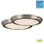 Commercial Electric 13 in. Brushed Nickel Selectable CCT Color Changing LED Round Ceiling Flush Mount Light Fixture (2-Pack) (JJU3011L-2/BN)